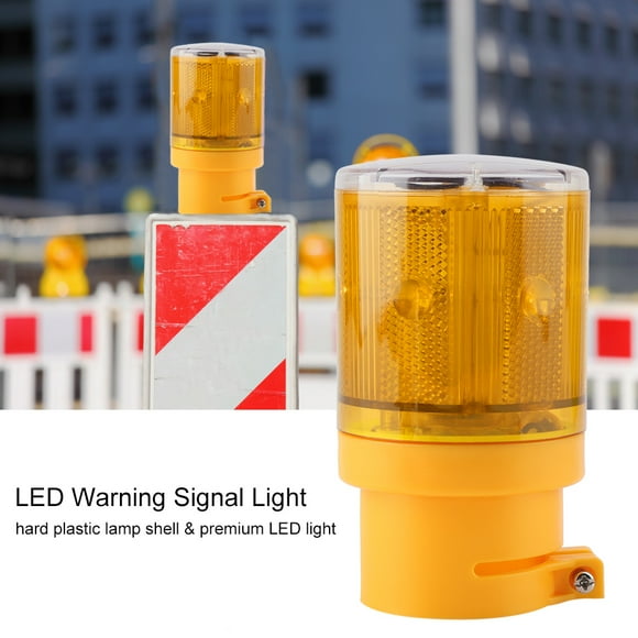 Ymiko Solar LED Warning Light, Flashing LED Signal Light Flashing Car Warning Light, For Outdoor Solar Power Light Warning Light Snowy Mud Wind Season