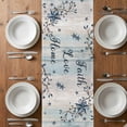 thumbnail image 4 of Table Runner 60 Inches Long for Kitchen Dining, Vintage Farmhouse Dresser Scarf Farmhouse, Dining Table Decorations for Wedding/Parties, Blue Country Texas Star Vines Wooden 13 x 60 In, 4 of 8
