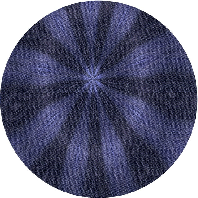 Ahgly Company Tapis Rond Lavable en Machine Intérieur Transitionnel Violet Pervenche Profond, 4 Pieds Rond