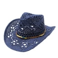 thumbnail image 3 of Afdoent Cowboy Hat For Women Summer Western Cowboy Hat Shapeable Straw Hat Hollowed Out Sun Hat Streetwear, 3 of 3