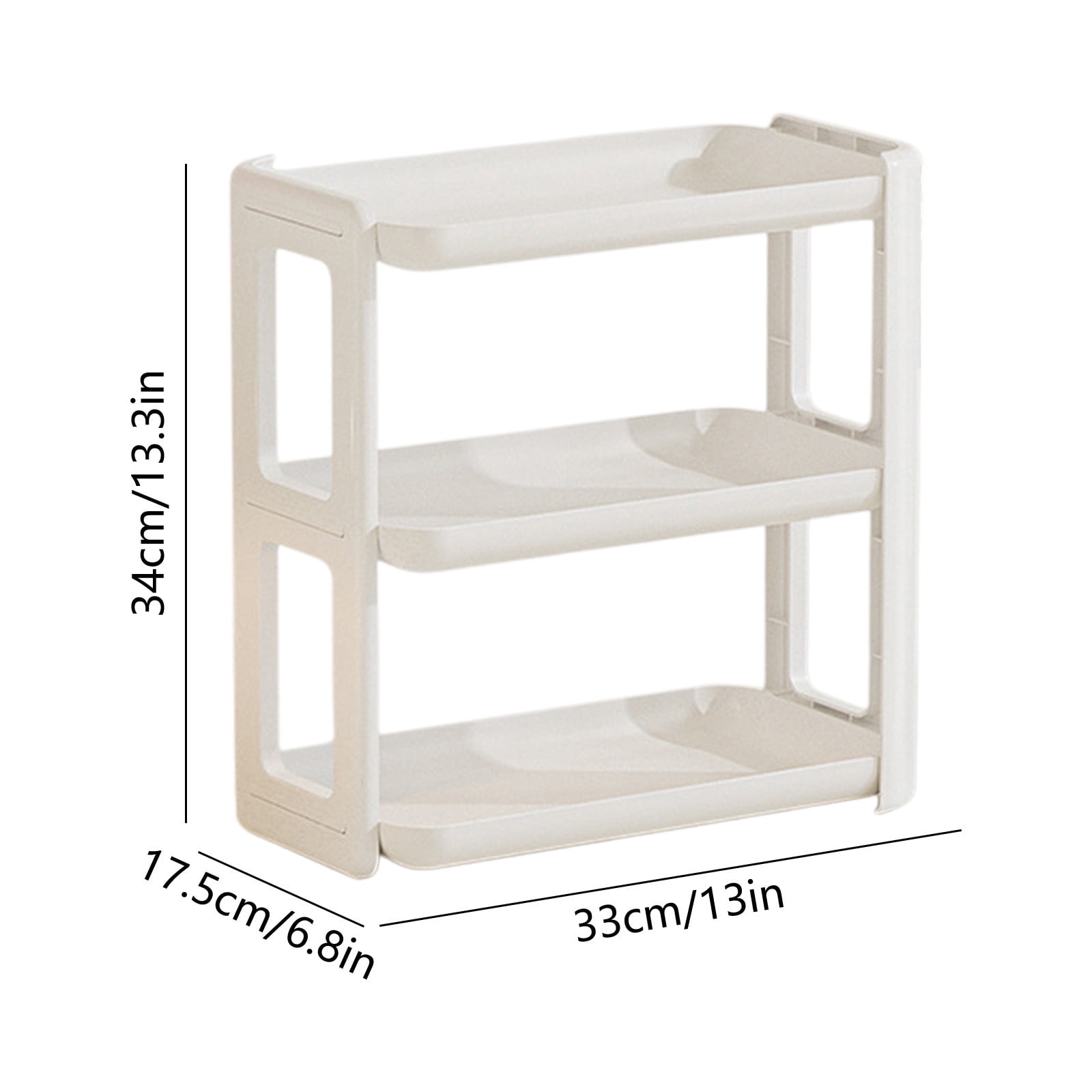 Three Tier Desk Organizer, 3 Layer Mail and Paper Rack Holder, Adjustable Countertop Storage Shelf for Kitchen Spice, Bathroom, Office Supplies
