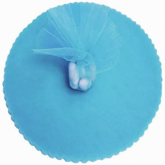 100 Scalloped Tulle Circles 9" Wedding Favor Wrap - Turquoise
