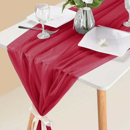 

Christmas Home 10ft Chiffon Table Runner 29x120 Inches Dusty Blue Table Runner For Wedding Baby Girl Bridal Shower Decorations