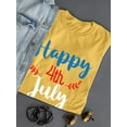thumbnail image 3 of Happy 4Th July Garland T-Shirt Women -Image by Shutterstock, Female Medium, 3 of 4