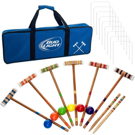 Budweiser Bud Light 24-Piece 6-Player Croquet Set, Complete Game