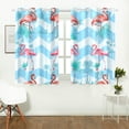 thumbnail image 2 of MKHERT Pink Flamingoes and Leaves Window Curtains Kitchen Curtain Room Bedroom Drapes Curtains 26x39 inch, 2 Piece, 2 of 3