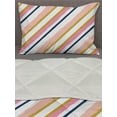 thumbnail image 3 of Stripes Comforter & Sham Bedding Set, Abstract Geometric and Soft Brush Paint on Plain Backdrop, 3 pcs Duvet Set Microfiber Filling Quilt, 5 Sizes, Blush Pink, by Ambesonne, 3 of 4
