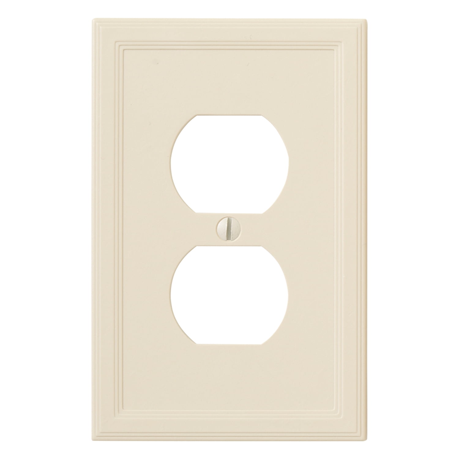 Questech Décor Outlet Cover, Single Duplex Insulated Wall Plate, Almond