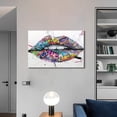thumbnail image 5 of HFDF Graffiti Wall Art Colorful Wall Art Lips Decor Lip Art Graffiti Art Graffiti Decor Graffiti Wall Decor Lips Wall Art Graffiti Art Wall Decor Lips Poster for Girls Room Decor 16x12inch Framed, 5 of 6