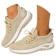 thumbnail image 3 of XIMIN Womens Stretchy Mesh Wedge Orthopedic Ultra-Light Sneakers with Arch Support Air Cushion Road Shoes Comfort Lace Up Non Slip Breathable Casual Walking Running Shoes Tennis Sneakers, 3 of 7