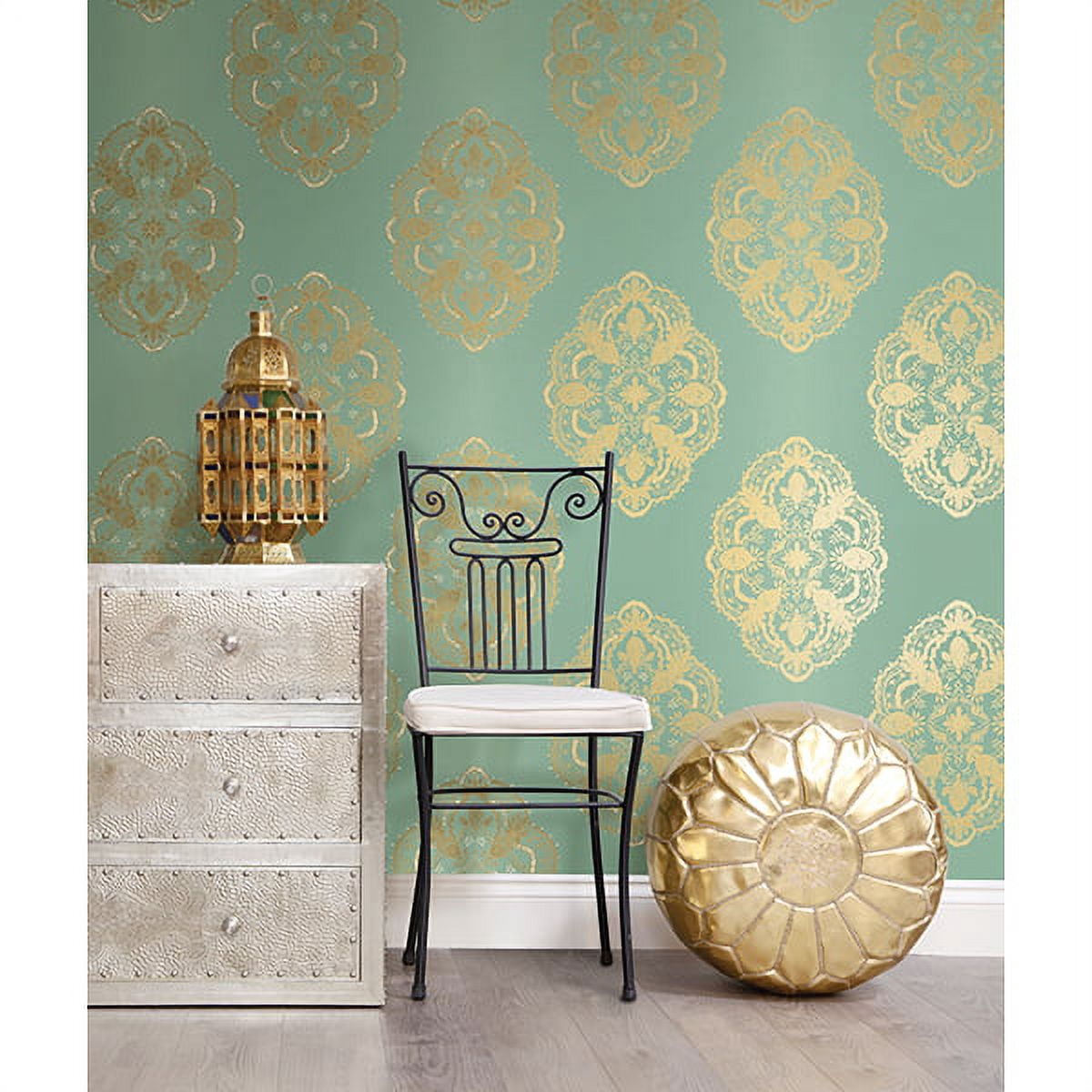 Kenneth James Mirador Aqua Global Medallion Wallpaper