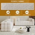thumbnail image 5 of Wiilayok 59.1"+80.3" Modern Tufted Upholstered Teddy 2 & 3 Seater Sofa Set with 4 Pillows, Comfy Sherpa Deep Seat Cloud Couch, Loveseat for Living Room Apartment, Beige White, 5 of 8
