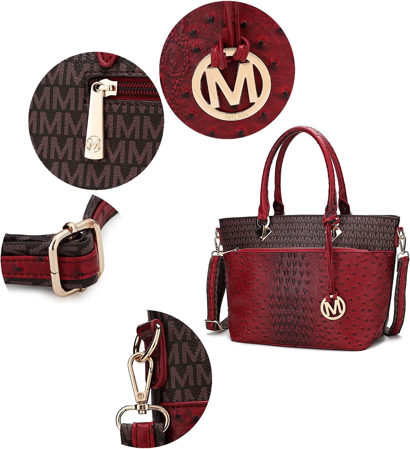 MKF Collection Grace Women's tote Bag, Croco Vegan Leather Shoulder Bag Handbag Purse by Mia K