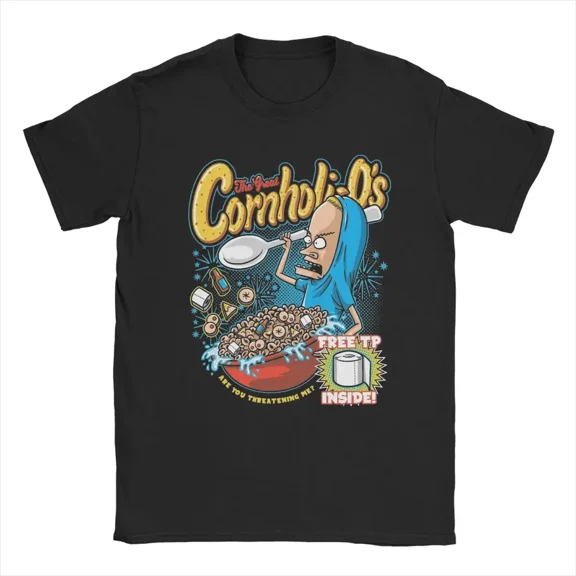 CLASSIC Cornholi-Os Beavis And Butthead T-Shirt for Men Vintage Cotton Tee Shirt O Neck