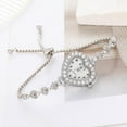 thumbnail image 1 of Diamond Studded Heart-Shaped Freely Adjustable Bracelet Quartz Watch, 1 of 7
