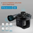 thumbnail image 3 of Electric Air Pump Air Mattress Portable Pump For Inflatables Couch, Pool Floats, Blow Up Pool Raft Bed Boat Toy, Quick-Fill Ac Inflator Deflator With 3 Nozzles, Black, 3 of 8