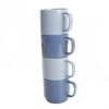 Gap Home Color Cups 14.8-Ounce Stackable Light Blue and Dark Blue Stoneware Mug Set, Set of 4