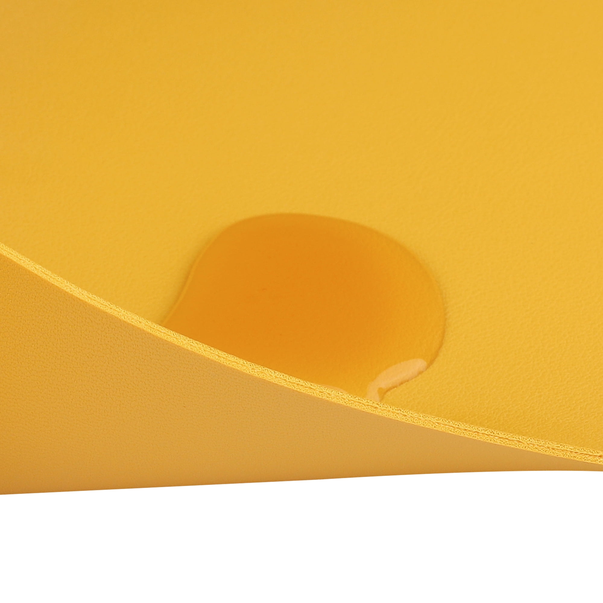 Unique Bargains Set of 6 Wedge Faux Leather Heat Resistant Wipe Clean Round Table Mats Yellow