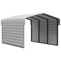 Arrow 10 x 15 x 7 ft Eggshell Steel Carport With 2 Side Wall Kit