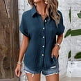 thumbnail image 2 of CHICLOOM Summer Tops for Women Short Sleeve Casual Batwing Pocket Patched Casual Work T Shirts Women Blouses, 2 of 7