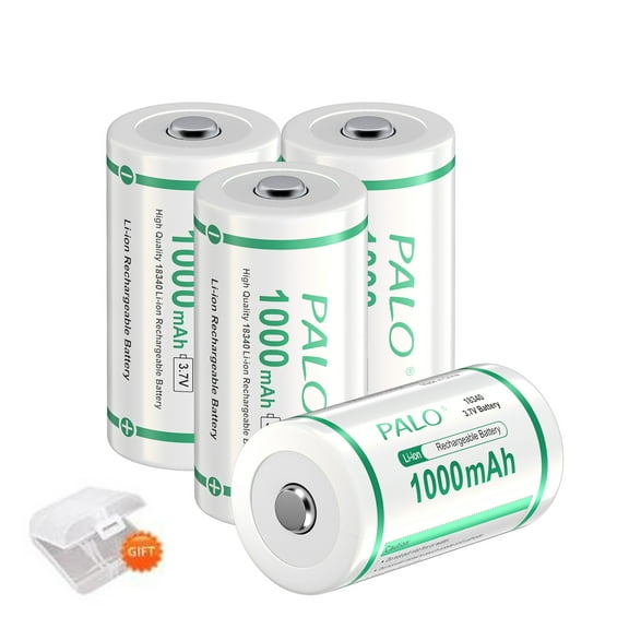 Palogreen 18350 Batteries, 4 Pack 1000mAh 3.7V Lithium-ion Rechargeable Quick Charge High Capacity 18350 Battery for Camera,Led Flashlights,Tablet,Watches