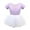 Purple, variant on Fesfesfes Toddler Girls Children's Dance Outfit Suits Summer Jumpsuit Short Sleeves Training Dancewear Suits Ballet One-piece Show Suits with Skirt Under 10$