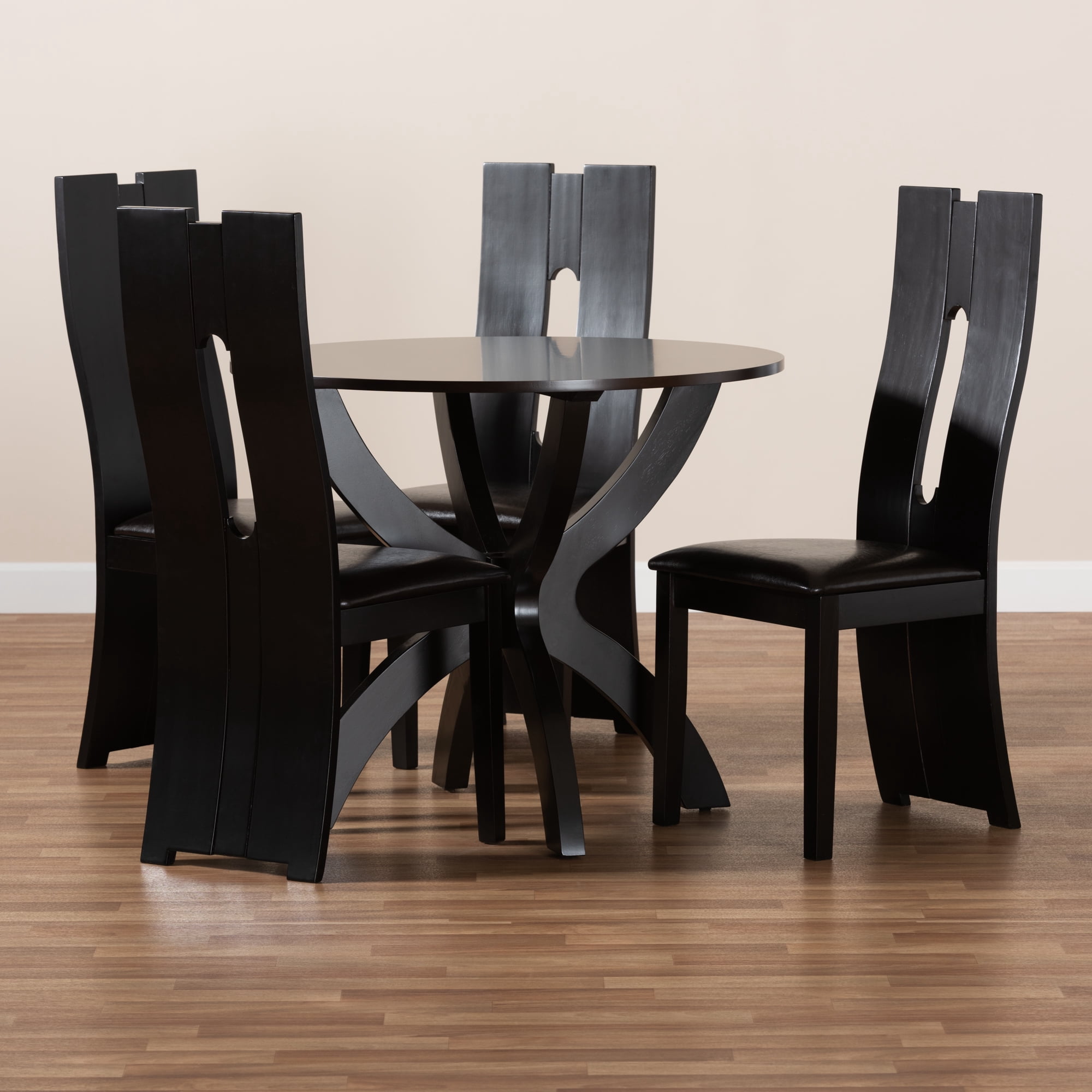 Baxton Studio Ronda Modern Dining Set, Espresso Brown