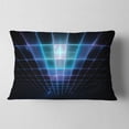 thumbnail image 2 of Designart Blue Laser Protective Grids - Abstract Throw Pillow - 12x20, 2 of 5