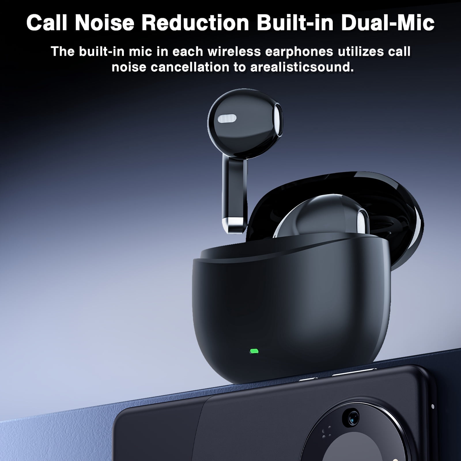 Wireless Earbuds with Noise Cancellation for Calls, Featuring Dual Microphones, Automatic Pairing, Quick And Precise Connectivity, And a Long Standby Time of 5.4 Hours