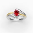 thumbnail image 4 of OMRE Genuine Ruby Ring, 925 Sterling Silver and 10K Yellow Gold Women, 4 of 5