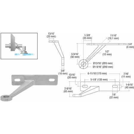 - CRL Brushed Stainless Regular Duty Right Hand Single Arm Wall Mount Frame Spider