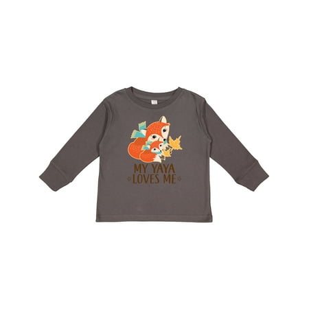 

Inktastic My Yaya Loves Me Cute Fox Boys or Girls Long Sleeve Toddler T-Shirt