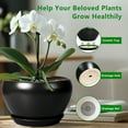 thumbnail image 7 of 13 Inch Flower Pots Modern Round Ceramic Planter with Drainage Hole Housewarming Gift for Large Indoor Plants & Fiddle Leaf Fig Black, 7 of 7