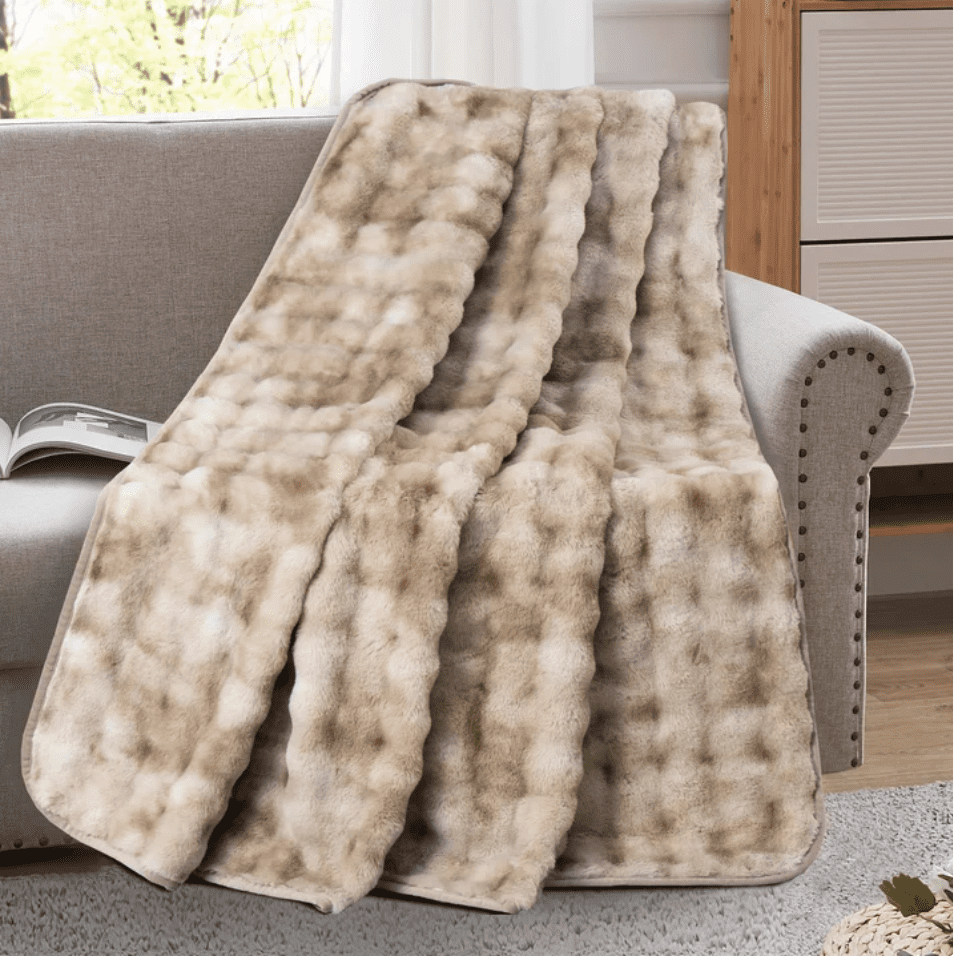 Brentwoof Oversized Waterproof Pet Blanket and Furniture Protector, 60x70, Reversible Plush Throw, Taupe