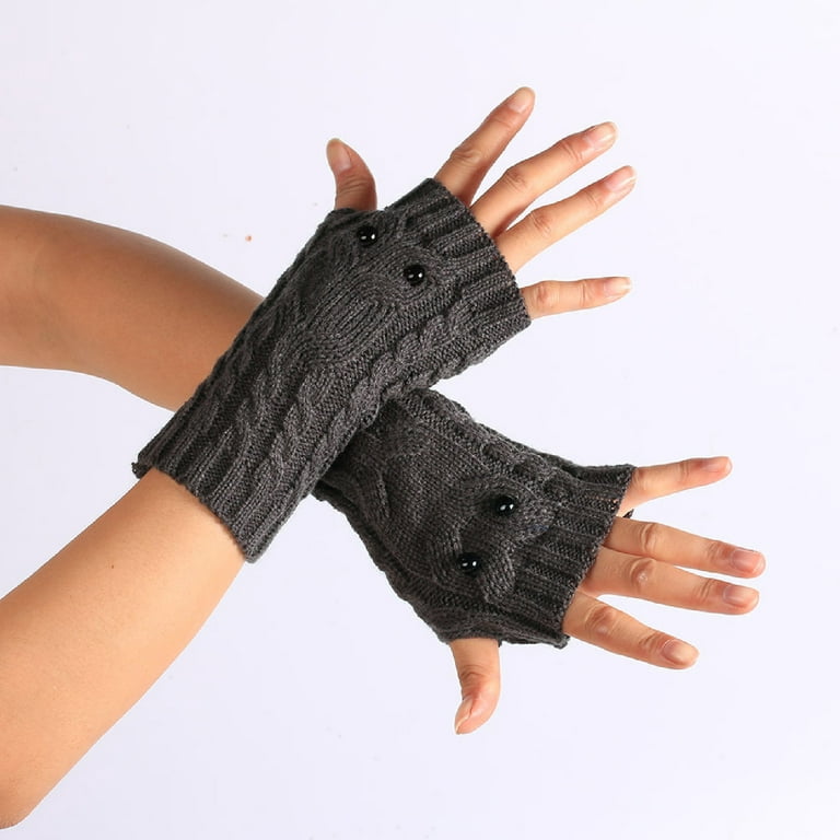 Cashmere Blended Arm Warmer Winter Fingerless Gloves Knit Mitten