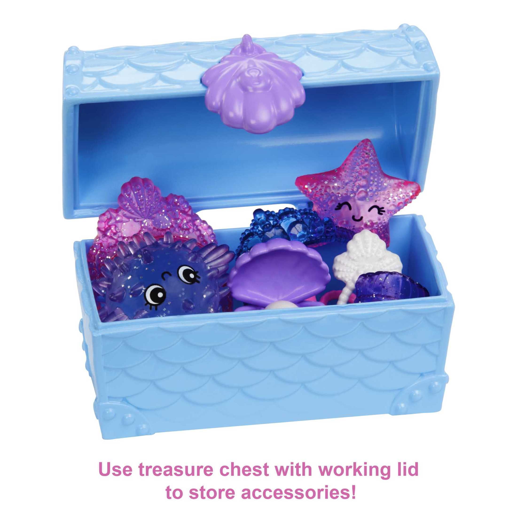 Barbie Mermaid Power Chelsea Doll with Two Ocean Pets, Treasure Chest and Accessories