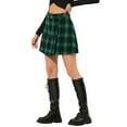 thumbnail image 4 of INSPIRE CHIC Women's Skirt Casual High Waist Button Plaid Layers Mini Skirt XS Green, 4 of 6