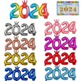 thumbnail image 1 of 16 Inch 2024 Number Foil Balloons Colorful Aluminum Foil Balloon for Festival Christmas Party Home Decor New Year(9Pcs), 1 of 5