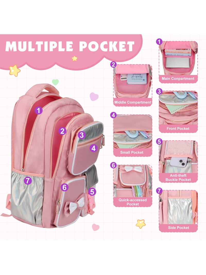 DAKIMOE School Backpack for Teens, Large Capacity Waterproof 
