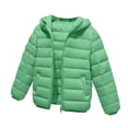 thumbnail image 3 of Husipze Girls Boys Puffer Jacket Quilted Lightweight Padded Winter Coat Warm Windproof Outerwear with Elastic Cuffs for Fall Winter Green 5-6 Years, 3 of 9