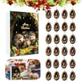 thumbnail image 4 of Christmas Hedgehog Advent Calendar Set 2D Holiday Tree Ornaments Festive Countdown Decorations for Home Holiday Season, 4 of 7