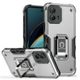 thumbnail image 3 of For Motorola Moto G 5G 2024 OPTIMUM Magnetic Ring Stand Hybrid Case Cover - Silver, 3 of 3