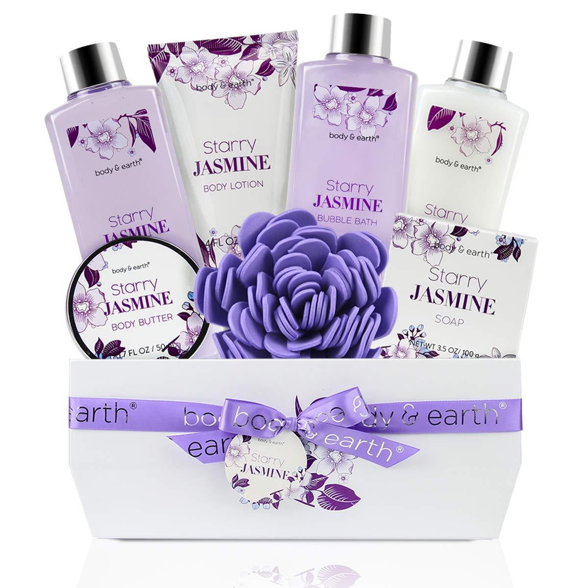 Bath Gift Set for Women Luxurious 8 Pcs Bath Set with Jasmine Scented