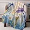 thumbnail image 3 of Throw Blanket for Couch Dandelion Dragonfly Soft Fleece Flannel Blankets Cozy Lightweight Blanket for Home Sofa Living Room Spring Pastoral Bed Throws 30" x 40", 3 of 9
