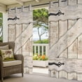 thumbnail image 2 of Outdoor Curtains for Patio Waterproof Barn Gate Indoor/Outdoor Curtain Tiebacks Farmhouse Wood Grain Walls Door Privacy Curtain Sun Block Grommet Drapes for Pergolas Gazebo Porch 2 Panel 54x108 Inch, 2 of 9