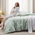 thumbnail image 4 of Juego de edredón Bedsure, tamaño completo, verde salvia con estampado floral, 4 of 8