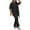 Black, variant on Women 2 Piece Outfits Short Sleeve Top and Flare Pants Lounge Sets Tracksuit