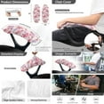 thumbnail image 5 of ZIATUBLES Peach Blossom Butterfly Print 5 PCS Office Home Chair Decor Bundle Includes Chair Cover with Armrest Slipcovers, Remote Control Holder and Tissue Box Organizer, L, 5 of 7
