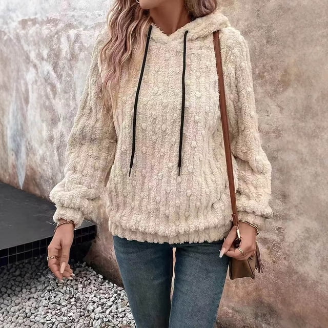 Chaquetas y abrigos casuales con capucha de manga larga para mujer, color de invierno, de polar de doble cara, chaqueta casual con capucha de manga larga, chaqueta para mujer