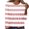 thumbnail image 2 of Neewe Women's Casual Striped Long Sleeve Tops Crew Neck Knit Basic T Shirts, 2 of 6